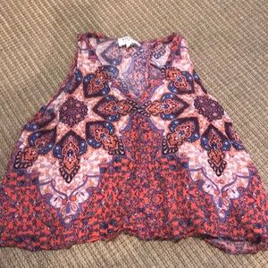 Everly coral crop tank top